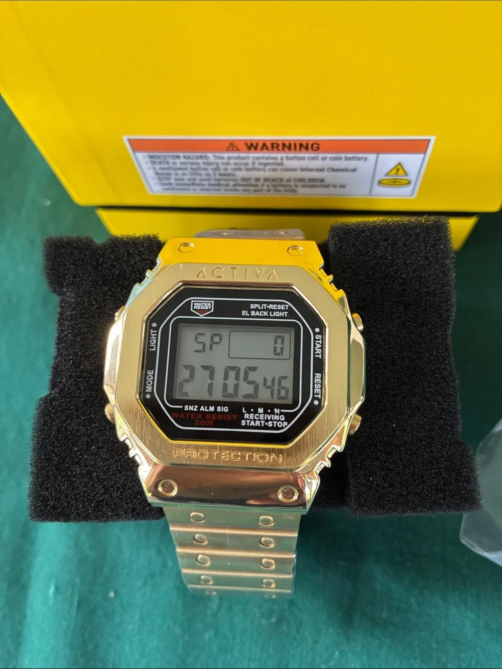INVICTA New Gold Digital Retro Sports Watch with Metal Bracelet